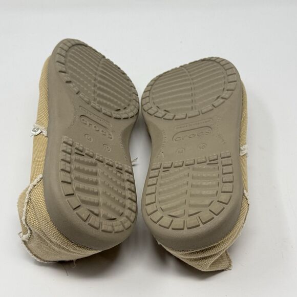 Crocs Santa Cruz Shoes Mens 10 Tan Brown Canvas Slip On Loafers Comfort Preppy main image 12